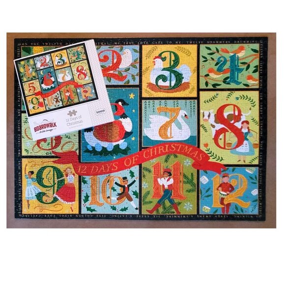 Boardwalk 12 DAYS OF CHRISTMAS Jigsaw Puzzle 1000 pieces - Picture 6 of 9
